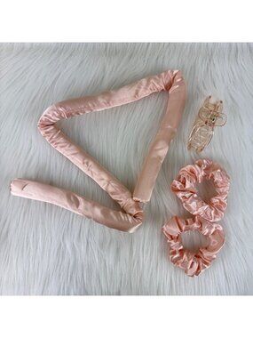 Morning Glamour Heatless Curling Headband Set Satin Charmeuse Hair Curlers 3pc